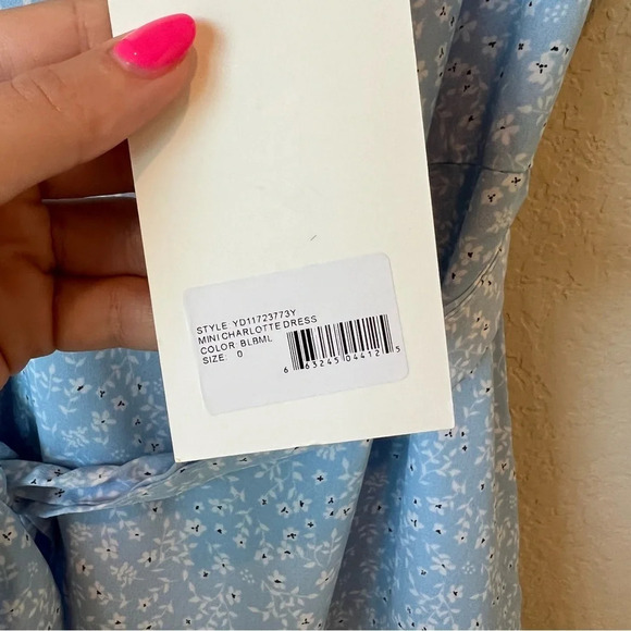 NWT Likely Charlotte Floral Tiered Ruffle Mini Dress in Power Blue - Picture 5 of 6
